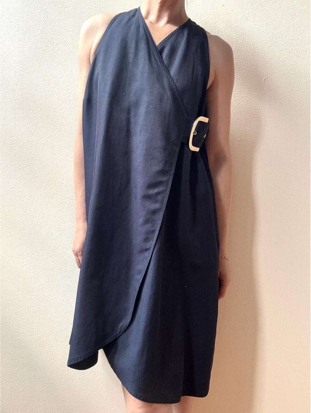 Stella McCartney Navy Sleveless Wrap Dress - Picture 2 of 8